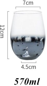 Sterrenhemel Wishing Cup Fantasy Meisje Favoriete Vruchtensap Melk Thee Ei-Vormige Cup Wijn Glas Hittebestendig glas Water Cup zilver