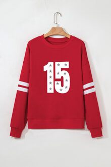 Sterrennummer Sweatshirt Rood