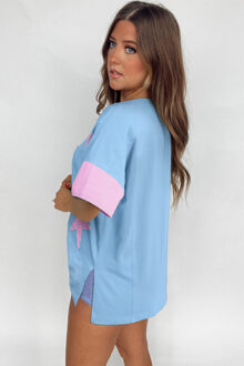 Sterrenontwerp Korte Mouw T-shirt Lichtblauw