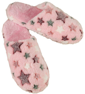Sterrenprint Pluche Slippers Koraal