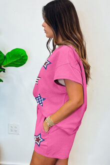 Sterrenprint Shortset Stoffig Roze