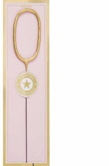 Sterretje Nummer 0 Kaars Goud Pink