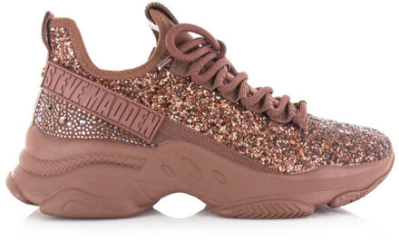 Steve Madden Maxilla-g brown glitter lage sneakers dames - maat 39 Bruin