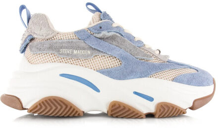 Steve Madden Possession-e grey/blue/ivy lage sneakers dames Grijs - 38