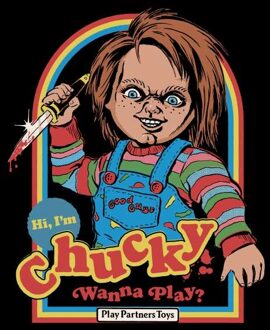 Steven Rhodes Chucky Wanna Play Men's T-Shirt - Black - S - Zwart
