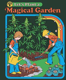 Steven Rhodes Let's Plant A Magical Garden Unisex T-Shirt - Green - XS Groen