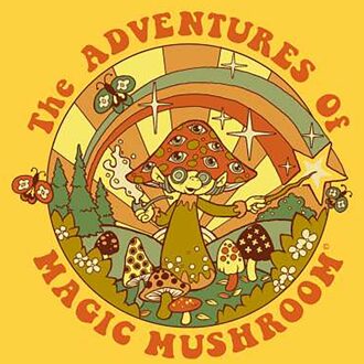 Steven Rhodes The Adventures Of Magic Mushroom Unisex T-Shirt - Yellow - XL Geel