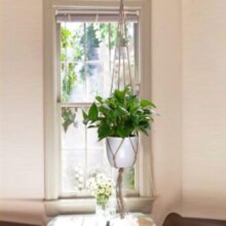 Stevig En Duurzaam Plant Houders Macrame Plant Outdoor Pot Touw Vintage 6Pcs