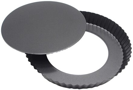 Stevige Carbon Staal Quiche Mold Met Gecanneleerde Randen Voor Oven Bakken Pan Pie Pannen Mallen Gebak Siliconen Vormen Voor Bakken cake 14 CM