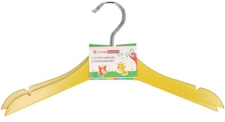 Stevige kledinghangers voor kinderen 2x stuks hout - Klerenhangers geel