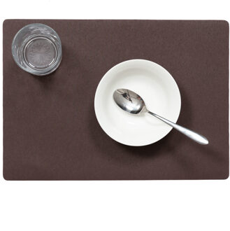 Stevige luxe Tafel placemats Plain chocolade bruin 30 x 43 cm - Placemats
