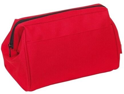 Stevige toilettas/make-up tas - rood - 25 cm - voor heren/dames
