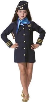 Stewardess kostuum kind Blauw