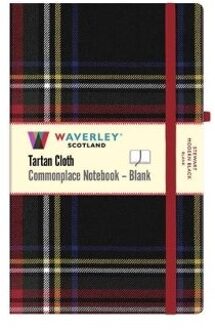 Stewart Modern Black Tartan Hardback Blank Notebook: Large 21cm X 13cm - Waverley Scotland - Waverley Scotland