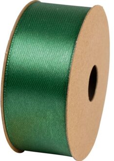 Stewo dubbelzijdig satijn cadeaulint, breedte 25 mm, groen