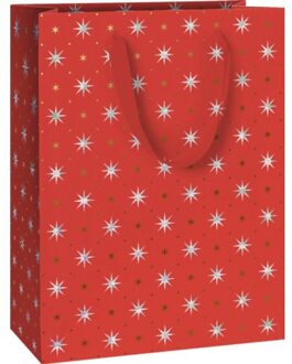 Stewo geschenktasje stars zidonia, formaat 23 x 13 x 30 cm, rood