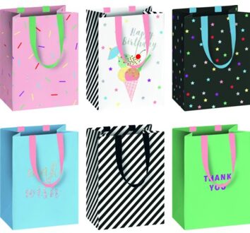 Stewo geschenktasjes gelato, assorti, formaat 10 x 8 x 14 cm