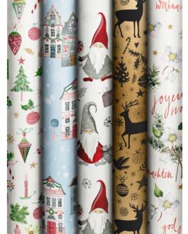 Stewo kerst cadeaupapier precious signs, formaat 70 x 200 cm, assorti
