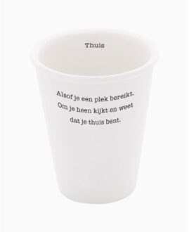 Stichting Plint Porseleinen Beker 'Thuis' Set Van 2 - Poëten Aan Tafel - Het Servies - K. Spiering