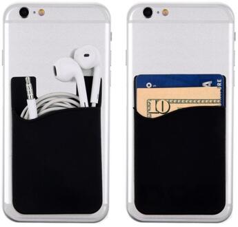 Sticker Back Cover Kaarthouder Case Pocket Adhesive Vrouwen Mannen Mobiele Telefoon Houder Id Kaarthouder Slim Case Sticker