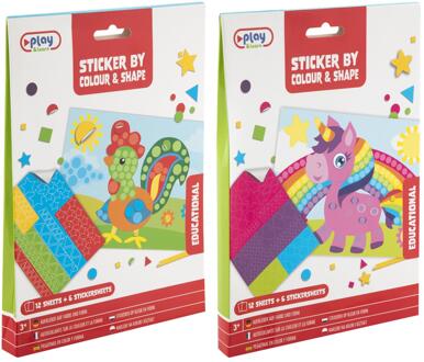 Stickeren op kleur en vorm, 12 vel