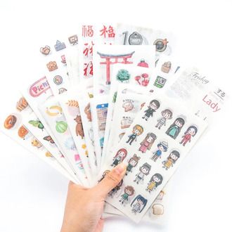 Stickers Aesthetic Kawaii Cartoon Hand Account Japanese Paper Scrapbooking bullet journal Album Decorative Collage stationery