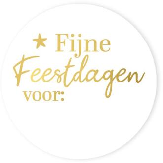 Stickers Fijne feestdagen voor wit/goud