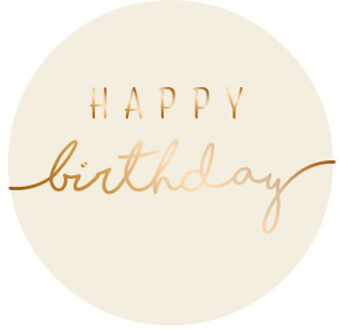Stickers Happy Birthday Créme/Goud Chique Goud - Brons
