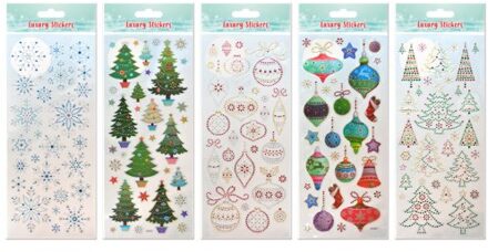 Stickers kerst glitter, assorti