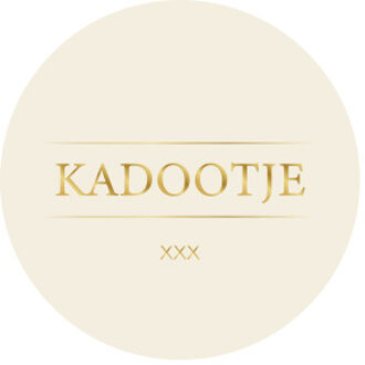 Stickers Rond 'Kadootje' Wit/Goud Wit - Transparant, Goud - Brons