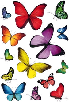 Stickers Vlinder thema - 42x stuks - multi - stickervellen - agenda stickers - hobby/decoratie