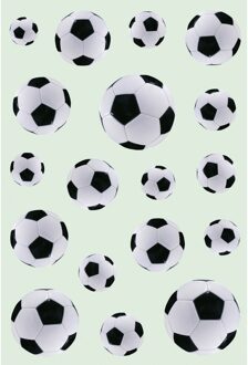 Stickers voetbal thema - 3x vel - 16 x 9 cm - 54 stickers - zwart/wit - stickervel Multi