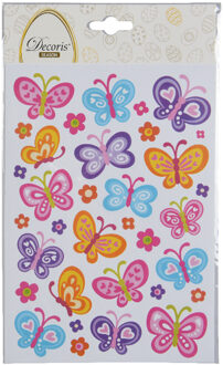 Stickers voorjaar en Pasen - vlinders - 1 vel - 15 x 21 cm Blauw