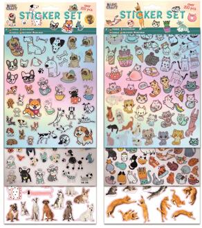 Stickerset 100-delig kat/hond Multikleur