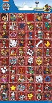 stickerset Paw Patrol junior rood 60 stuks