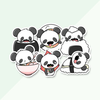 Stickerset - Sushi Pandas (LIMITED!)