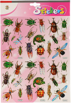 Stickervel insecten stickers - 22 stickers op vel - kinderstickers - hobby