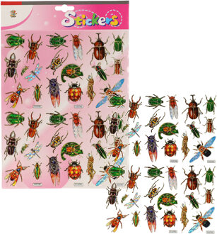 Stickervel insecten stickers - 2x - 22 stickers op vel - kinderstickers - hobby