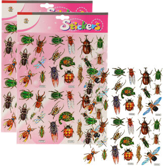 Stickervel insecten stickers - 3x - 22 stickers op vel - kinderstickers - hobby