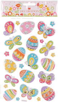 Stickervel met paaseieren en vlinders - 25 stickers - Pasen thema - Stickers