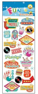 Stickervel retro jaren 50/60 - Stickers Multikleur