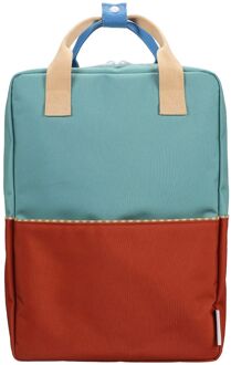 Sticky Lemon Large Backpack Colourblocking Wonders aquatic green-shipwreck rust Multicolor - H 38 x B 27 x D 13 cm