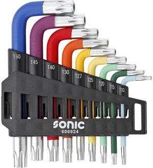 Stiftsleutelset TX, kort met kleurcode 9-dlg. 600924