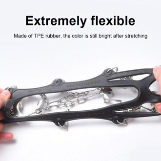 Stijgijzers Antislip Schoenveter Tractie Snowboots Schoenen Antislip 19 Roestvrij Stalen Nagels zwart M