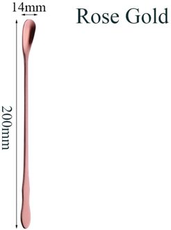 Stijl 1Pc Rvs Koffie Lepel Met Lange Steel Kleurrijke Koffie Scoops Dessert Thee Lepel Gevulde Keuken Gadget tool 200mm roos goud