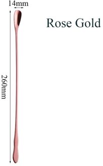 Stijl 1Pc Rvs Koffie Lepel Met Lange Steel Kleurrijke Koffie Scoops Dessert Thee Lepel Gevulde Keuken Gadget tool 260mm roos goud
