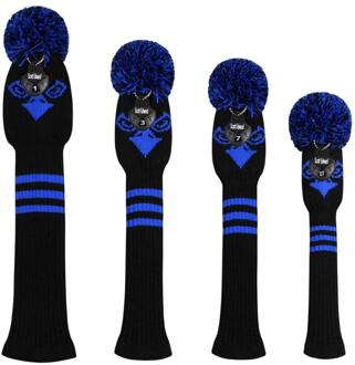 Stijl Golf Gebreide Hoofd Covers Set 4Pcs/Verpakt Voor Driver Fairway Hybrid,1 3 5 Golf Hout Met Rood/Blauw/Wit/Geel Eagle Eye