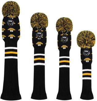 Stijl Golf Gebreide Hoofd Covers Set 4Pcs/Verpakt Voor Driver Fairway Hybrid,1 3 5 Golf Hout Met Rood/Blauw/Wit/Geel paddestoel