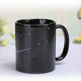 Stijl Keramische Kopjes Veranderende Kleur Mok Melk Koffie Mokken Vrienden Student Ontbijt Cup Ster Zonnestelsel Mokken