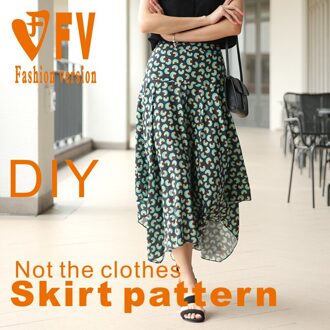 Stijl Lange Rok Patroon Vrouwen Chiffon Half Rok Kledingstuk Snijden Tekeningen 1:1 Maken Patroon BBQ-36 Size S